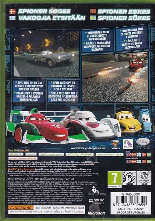 Disney Pixar Car 2 - XBOX 360 (B Grade) (Genbrug)